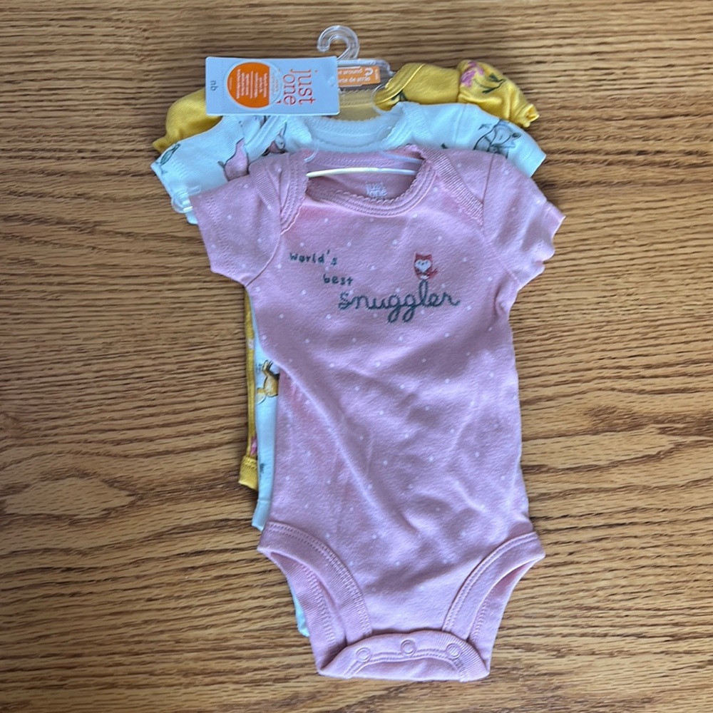 Just one you by carters 3 pack nb onesies NWT
